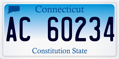 CT license plate AC60234