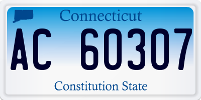 CT license plate AC60307