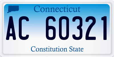 CT license plate AC60321