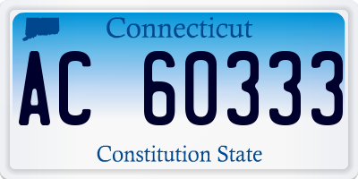 CT license plate AC60333