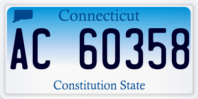 CT license plate AC60358