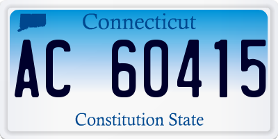 CT license plate AC60415