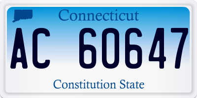 CT license plate AC60647