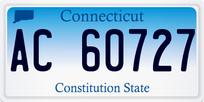 CT license plate AC60727