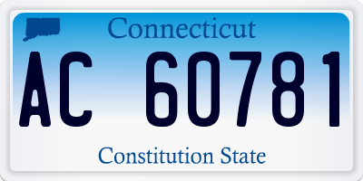 CT license plate AC60781