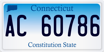 CT license plate AC60786