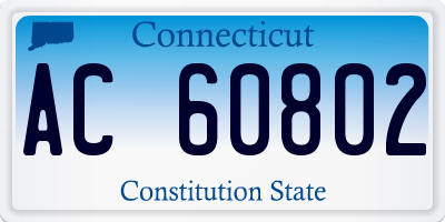 CT license plate AC60802