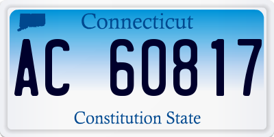 CT license plate AC60817