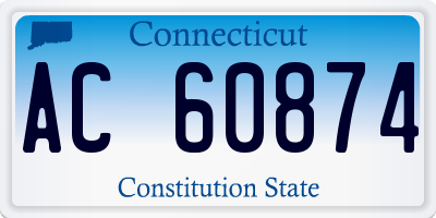 CT license plate AC60874