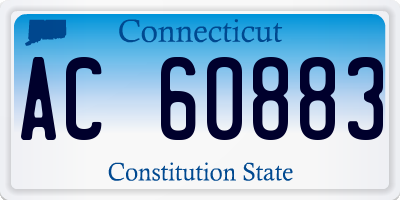 CT license plate AC60883