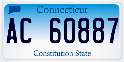 CT license plate AC60887