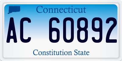 CT license plate AC60892
