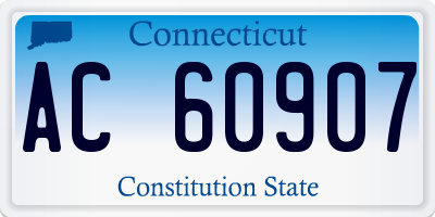 CT license plate AC60907