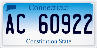 CT license plate AC60922