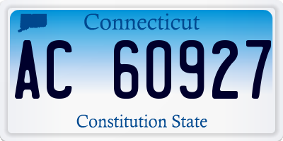 CT license plate AC60927