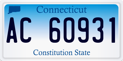 CT license plate AC60931
