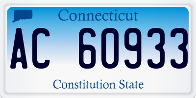 CT license plate AC60933