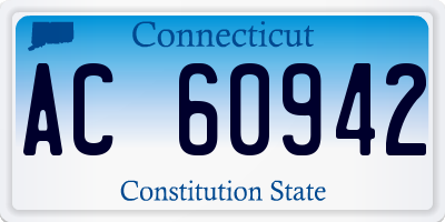 CT license plate AC60942