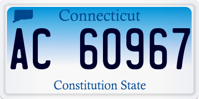 CT license plate AC60967