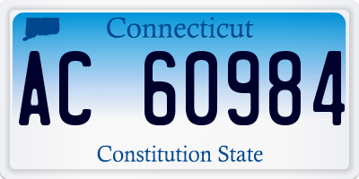 CT license plate AC60984