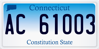 CT license plate AC61003