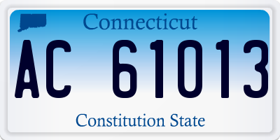 CT license plate AC61013