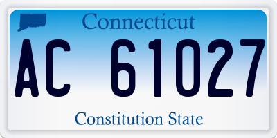 CT license plate AC61027