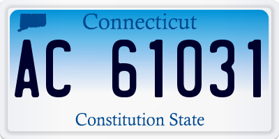 CT license plate AC61031