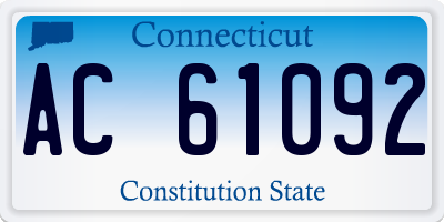 CT license plate AC61092