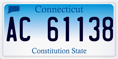 CT license plate AC61138