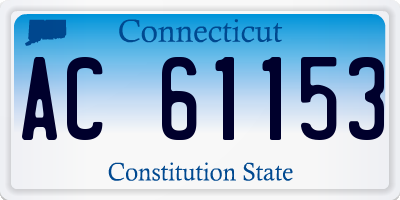 CT license plate AC61153