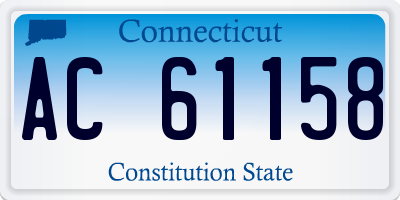 CT license plate AC61158