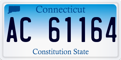 CT license plate AC61164