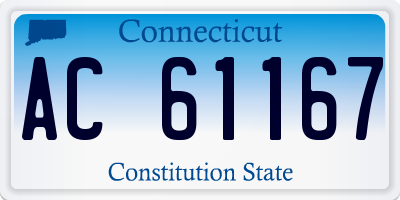 CT license plate AC61167