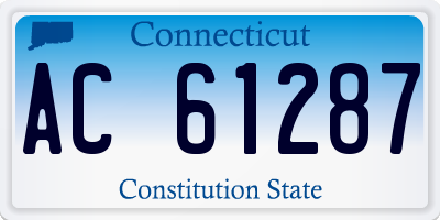 CT license plate AC61287
