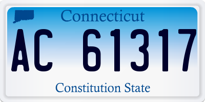 CT license plate AC61317