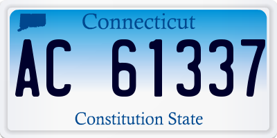 CT license plate AC61337