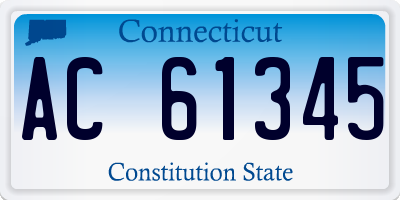 CT license plate AC61345