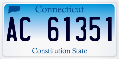 CT license plate AC61351