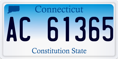CT license plate AC61365