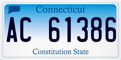 CT license plate AC61386