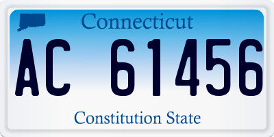 CT license plate AC61456