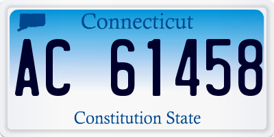 CT license plate AC61458