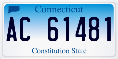 CT license plate AC61481