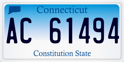 CT license plate AC61494