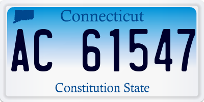 CT license plate AC61547