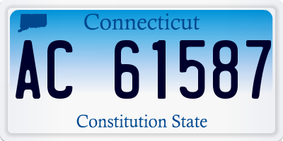 CT license plate AC61587