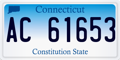 CT license plate AC61653