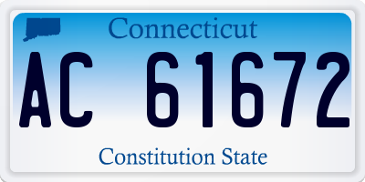 CT license plate AC61672