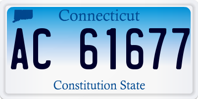 CT license plate AC61677